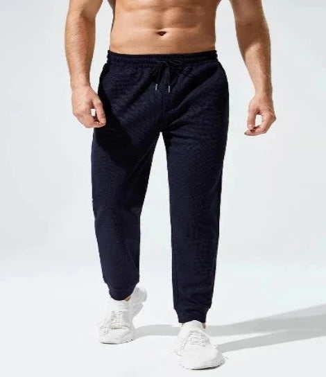 Slant Pocket Drawstring Waist Sports Pants (dark blue)